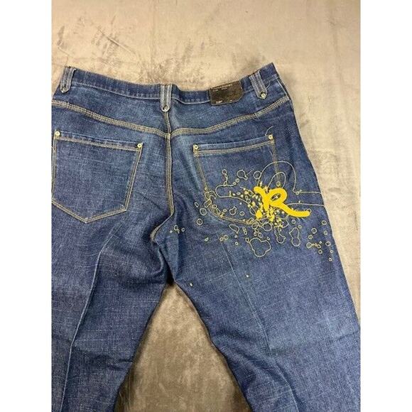 ROCAWEAR JEANS SIZE 42 W. Dark Blue Denim Regular Fit Zip Fly Roca Wear logo - Picture 7 of 10